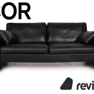 Cor Conseta Leder Zweisitzer Schwarz Sofa Couch