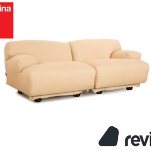 Cassina Fiandra Stoff Zweisitzer Creme Sofa Couch Neubezug ✨