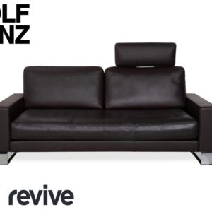 Rolf Benz Vida Zweisitzer Leder Sofa Dunkelbraun Couch Kopfstütze