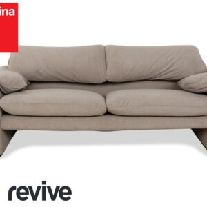 Cassina Maralunga Zweisitzer Sofa Grau Stoff Couch Neubezug ✨