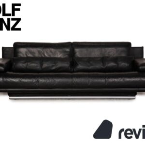 Rolf Benz 6500 Leder Sofa Schwarz Dreisitzer Couch Funktion ✨