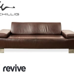 Willi Schillig Taboo Leder Dreisitzer Braun manuelle Funktion