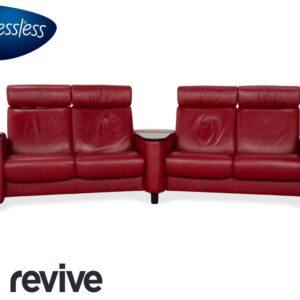 Stressless Arion Viersitzer Sofa Rot manuelle Funktion