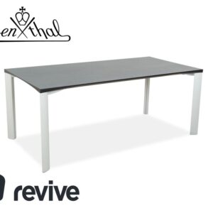 Rosenthal Esstisch Dunkelgrau Silber Beine 180 x 90 cm