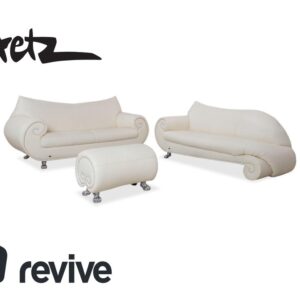 Bretz Gaudi Leder Garnitur Dreisitzer, Recamiere & Hocker Sofa