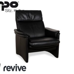 Erpo Chalet Leder Sessel Schwarz