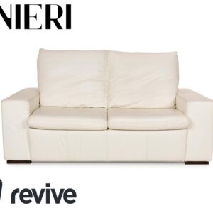 Nieri Leder Zweisitzer Weiß Sofa Couch