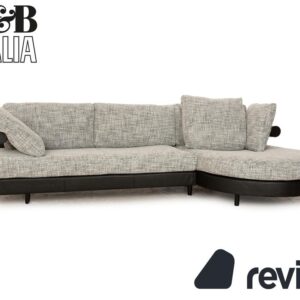 B&B Italia Sity Stoff Sofa Schwarz Grau Ecksofa Couch Neubezug