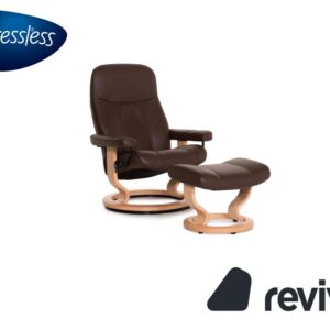 Stressless Consul Leder Sessel Braun Größe M inkl. Hocker ✨