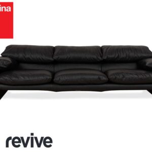 Cassina Maralunga veganes Leder Dreisitzer Anthrazit Schwarz ✨
