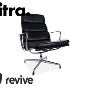 Vitra EA 222 Leder Sessel Schwarz manuelle Funktion