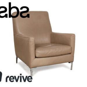 Saba Italia Leder Sessel Braun Hellbraun Beige