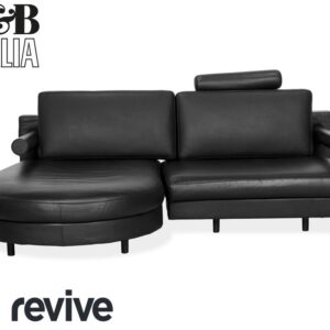 B&B Italia Sity Leder Ecksofa Schwarz Récamière links Sofa Couch