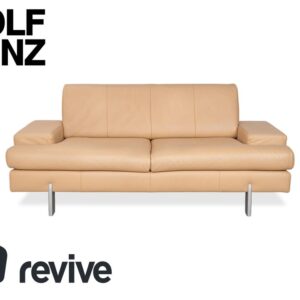 Rolf Benz AK 644 Zweisitzer Leder Sofa Creme Beige Couch