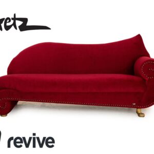 Bretz Gaudi Stoff Dreisitzer Recamiere Rot Sofa Couch Neubezug ✨
