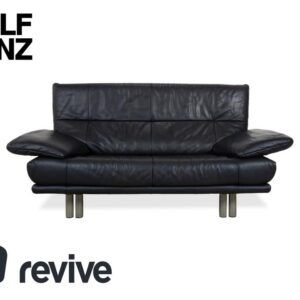 Rolf Benz BMP 418 Leder Zweisitzer Blau Dunkelblau Sofa Couch