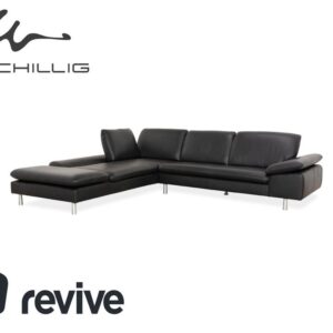 Willi Schillig Loop Leder Ecksofa Schwarz Anthrazit Sofa Couch