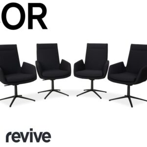 4er Garnitur Cor Cordia Stoff Stuhl Dunkelgrau Blau manuelle