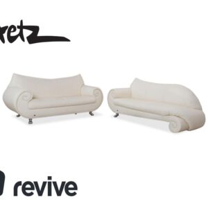 Bretz Gaudi Leder Garnitur Dreisitzer & Recamiere Sofa Couch