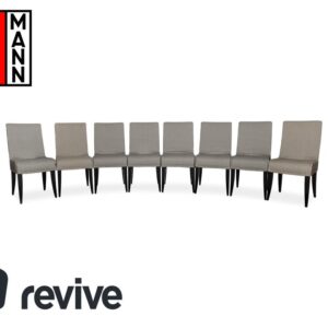 8er Garnitur Wittmann Isis Stoff Stuhl Schwarz Weiß Streifen