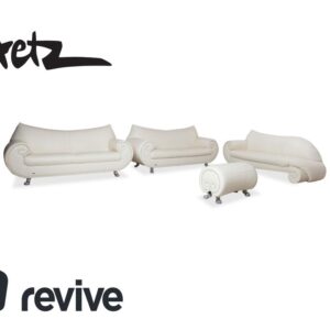 Bretz Gaudi Leder Garnitur 2x Dreisitzer, Recamiere & Hocker