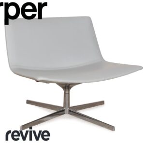 Arper Catifa 80 Leder Sessel Hellgrau Blaugrau Drehfunktion