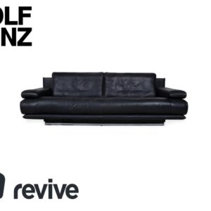 Rolf Benz 6500 Dreisitzer Leder Sofa Schwarz Couch manuelle