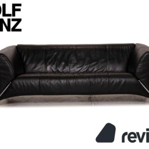 Rolf Benz 322 Leder Sofa Schwarz Dreisitzer Couch ✨