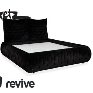 Bretz FEYA Bett Schwarz Velours Stoff