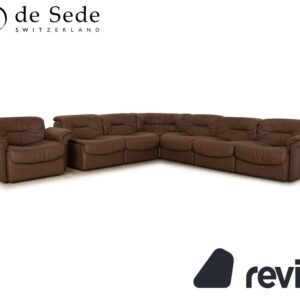 de Sede DS 14 Leder Sofa Garnitur Braun Taupe Ecksofa Sessel
