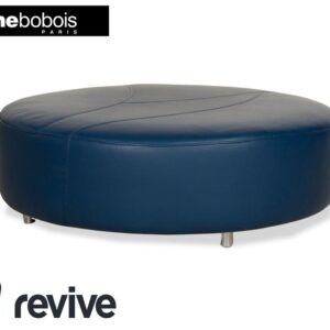 Roche Bobois TANGRAM Leder Hocker Blau