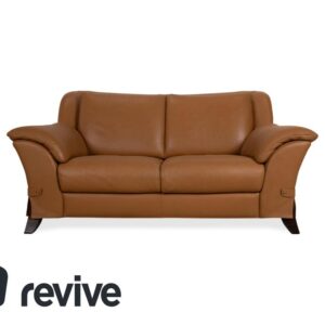 Natuzzi Leder Zweisitzer Braun Cognac Sofa Couch