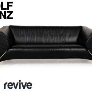 Rolf Benz 322 Leder Dreisitzer Schwarz Sofa Couch