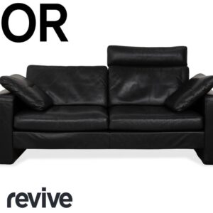 Cor Conseta Leder Zweisitzer Schwarz Sofa Couch Kopfstütze