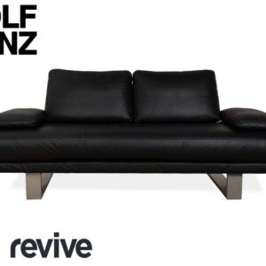 Rolf Benz 6600 Leder Zweisitzer Schwarz Sofa Couch ✨