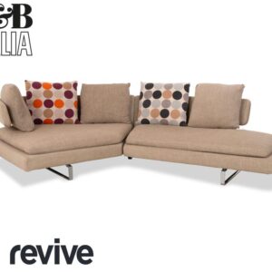 B&B Italia Arne Stoff Ecksofa Grau Beige Braun Taupe Sofa Couch