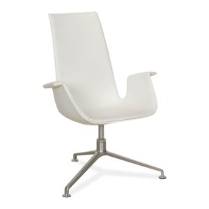 Walter Knoll FK White Leder Sessel Weiß Schalensessel