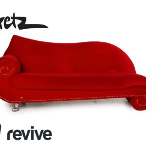 Bretz Gaudi Samt Sofa Rot Dreisitzer Couch Recamière ✨