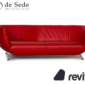 de Sede DS 102 Leder Dreisitzer Rot Sofa Couch ✨