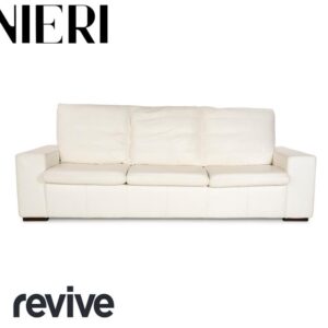 Nieri Leder Dreisitzer Creme Weiß Sofa Couch