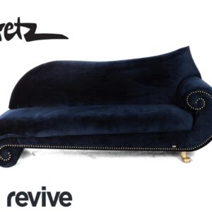 Bretz Gaudi Stoff Dreisitzer Recamiere Blau Sofa Couch Neubezug ✨