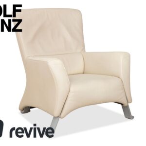 Rolf Benz 322 Leder Sessel Weiß Creme