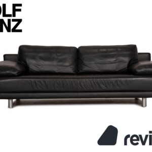 Rolf Benz 355 Leder Dreisitzer Schwarz Sofa Couch ✨