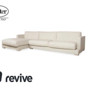 Baxter Leder Ecksofa Weiß Creme Sofa Couch