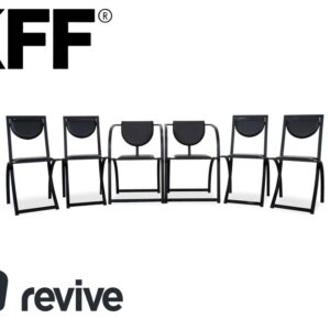 6er Garnitur KFF Cosinus Leder Stuhl Schwarz