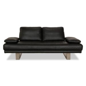 Rolf Benz 6600 Leder Dreisitzer Schwarz Sofa Couch