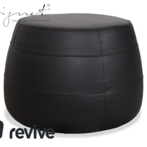 Signet Middle Bob Leder Hocker Braun Grau Pouff