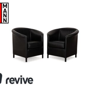 Wittmann Aura Leder Sessel Garnitur Schwarz ✨