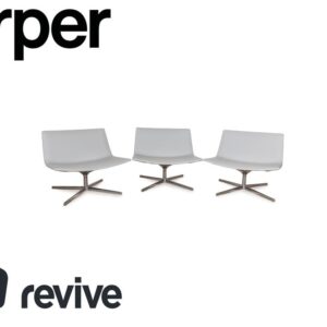 Arper Catifa 80 Leder Sessel-Garnitur Blau Blaugrau Hellblau