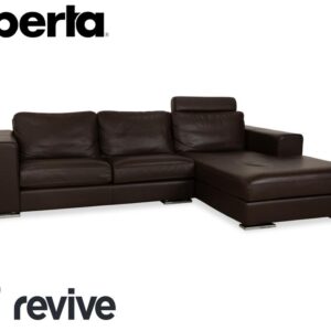 Alberta Manhatten Leder Ecksofa Braun Sofa Couch Kopfstütze